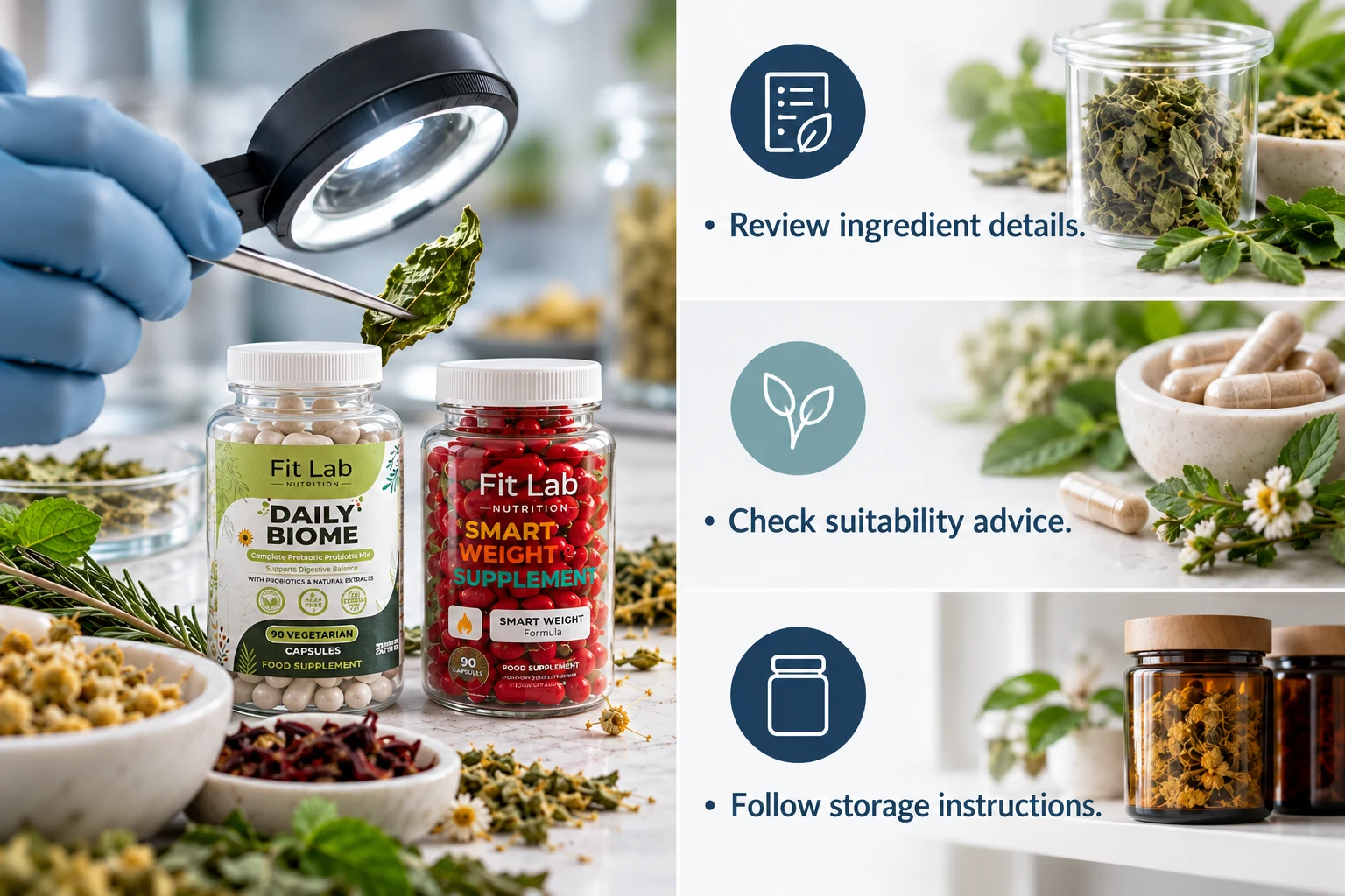 Quality Standards and Ingredient Awareness: Review ingredient details. Check suitability advice. Follow storage instructions.