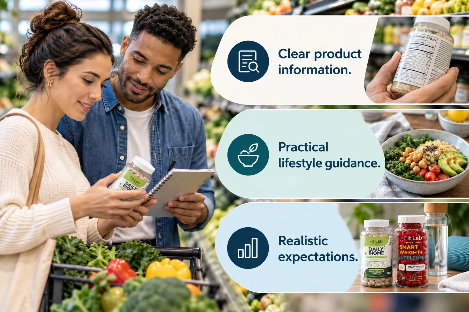 Why People Choose Fitlab Nutrition: Clear product information. Practical lifestyle guidance. Realistic expectations.
